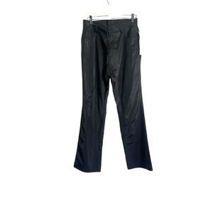 New Ashley By 26 International Womens Black Straight Faux Leather Pants Size 9